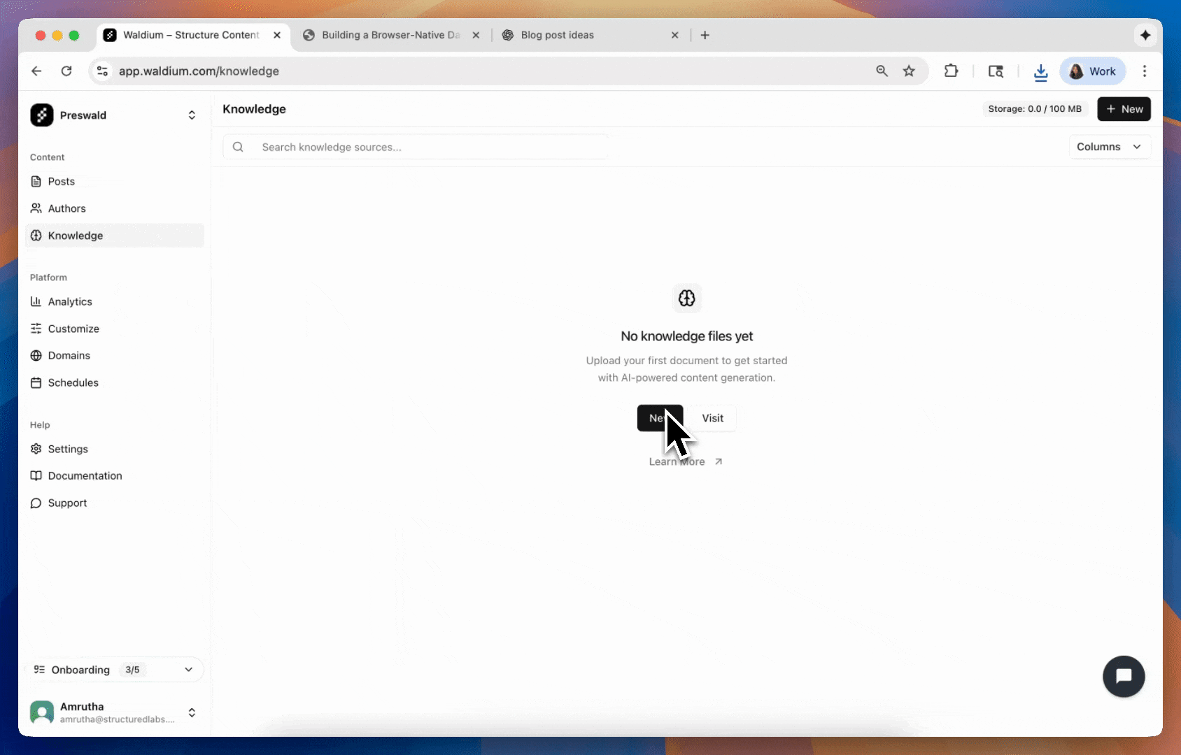 Screenshot of the content generation modal showing style, tone, and length options