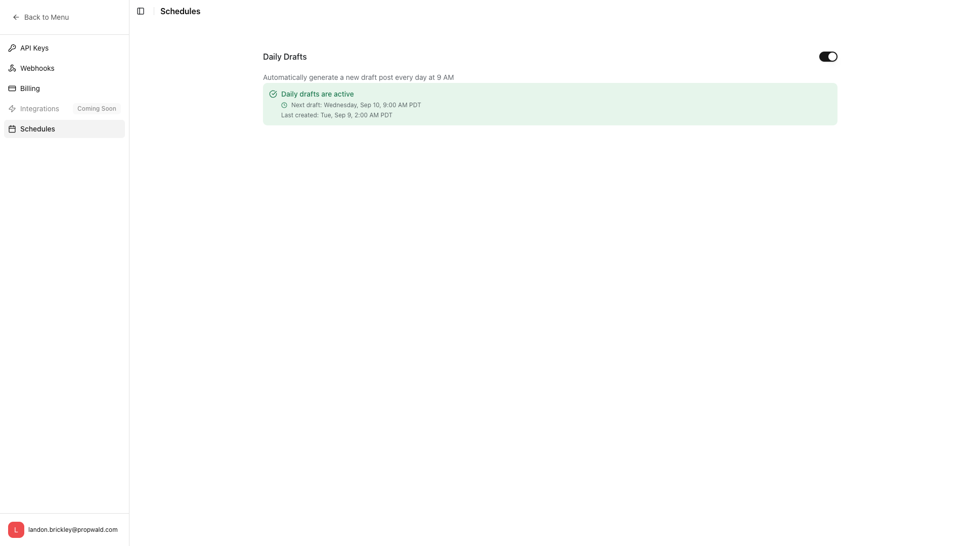 Screenshot of the content generation modal showing style, tone, and length options